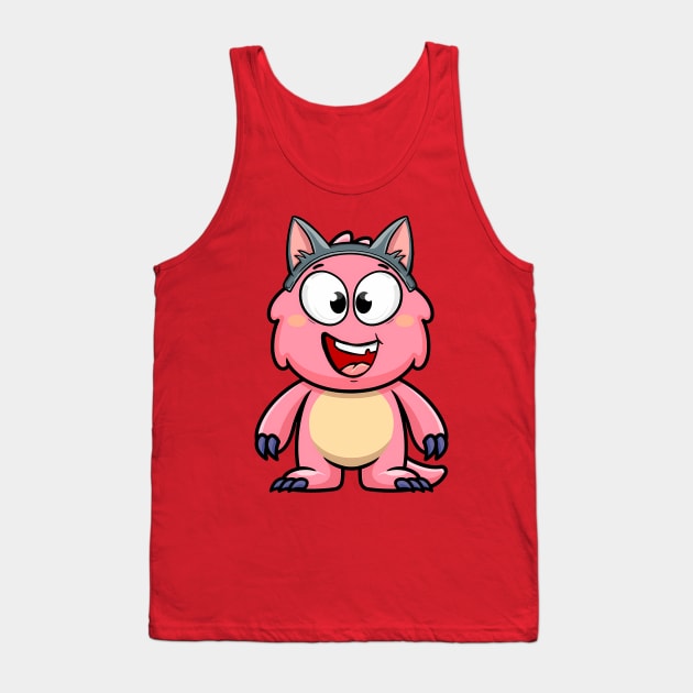 Baby Monster Pink Laughing Cat Tank Top by Baby Monster CO